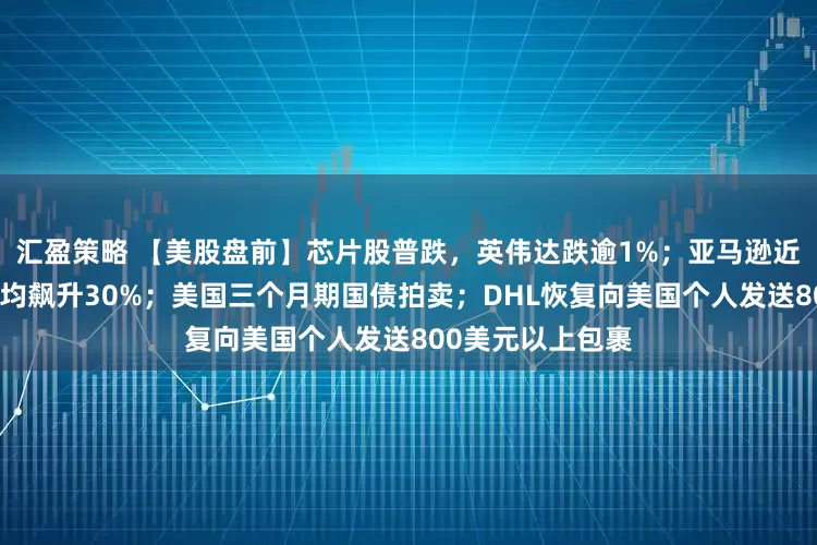 汇盈策略 【美股盘前】芯片股普跌，英伟达跌逾1%；亚马逊近千种商品价格平均飙升30%；美国三个月期国债拍卖；DHL恢复向美国个人发送800美元以上包裹